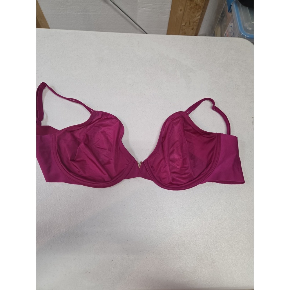 Victoria's Secret Sheer Wing Bra 32DDD Magenta Rhinestone V